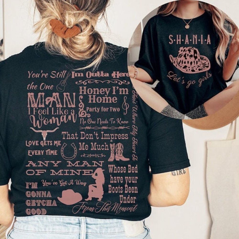 Shania Twain Lets Go Girls Concert Two Sides Tshirt 2 Sided